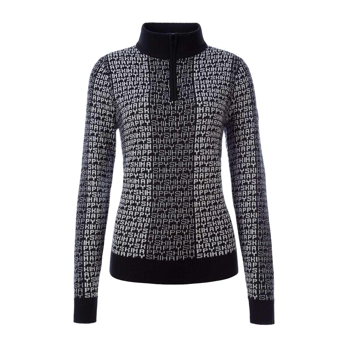 Fera Meister Ski Happy Sweater Women's in Black and White